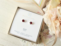 July Birthstone Stud Earrings in Ruby